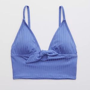 Aerie ribbed shine longline bikini top